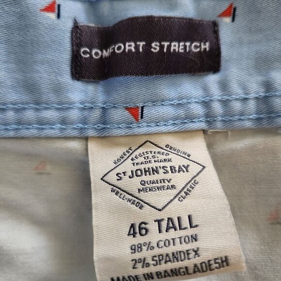 St. John's Bay Mens Flat Front Comfort Stretch Knee Length Shorts 46 Tall - Picture 7 of 8